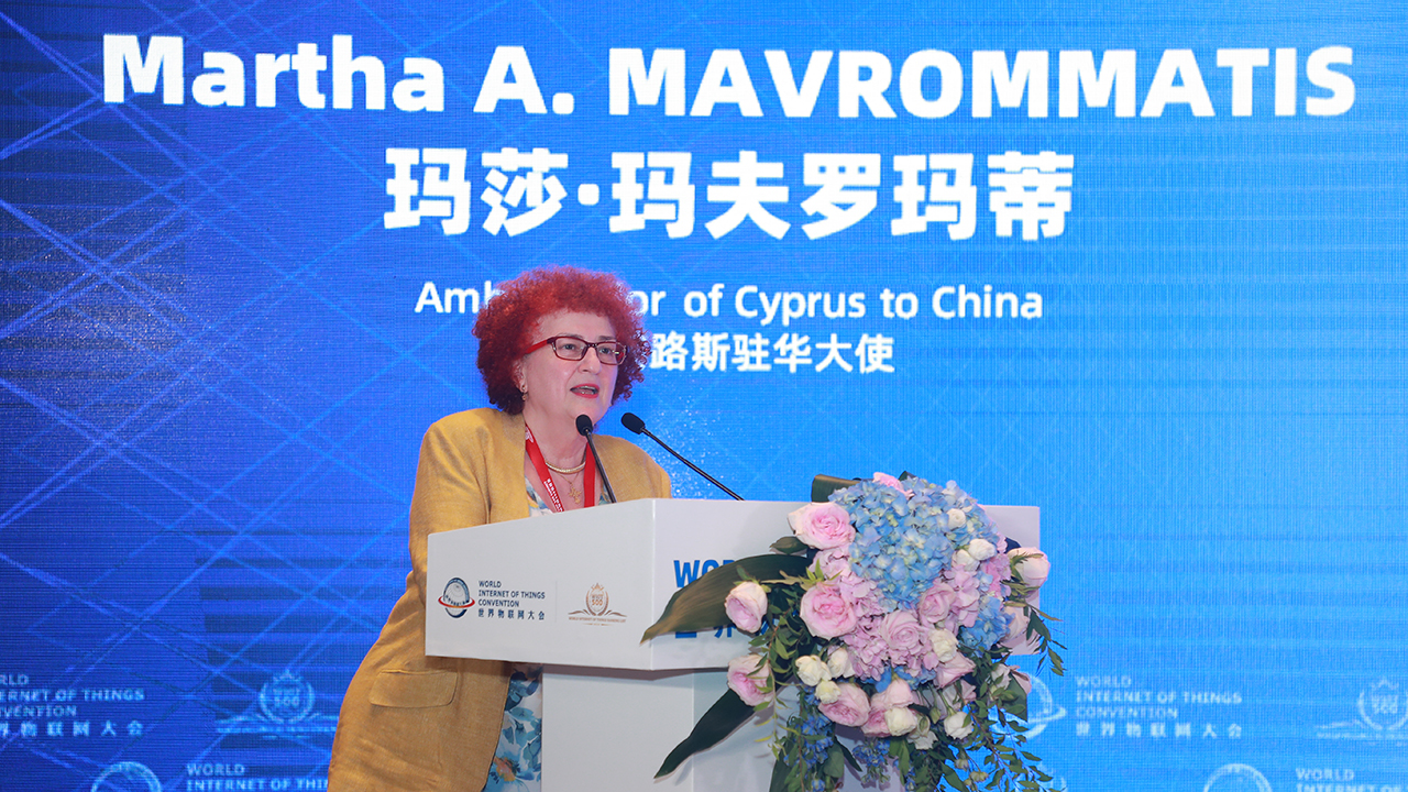 塞浦路斯驻华大使玛莎·玛夫罗玛蒂-2023世界物联网500强峰会