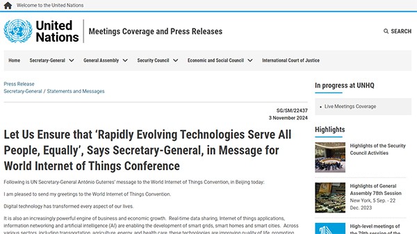 Let Us Ensure that ‘Rapidly Evolving Technologies Serve All People, Equally’, Says Secretary-General, in Message for WIOTC
