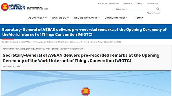 Secretary-General of ASEAN delivers pre-recorded remarks at the Opening Ceremony of the WIOTC